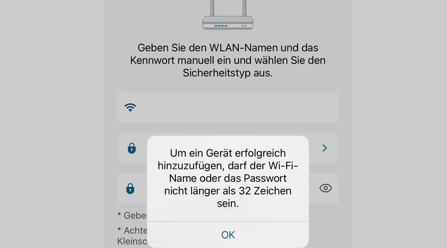 eufy SoloCam S40 Wi-Fi-Name oder Passwort zu lang