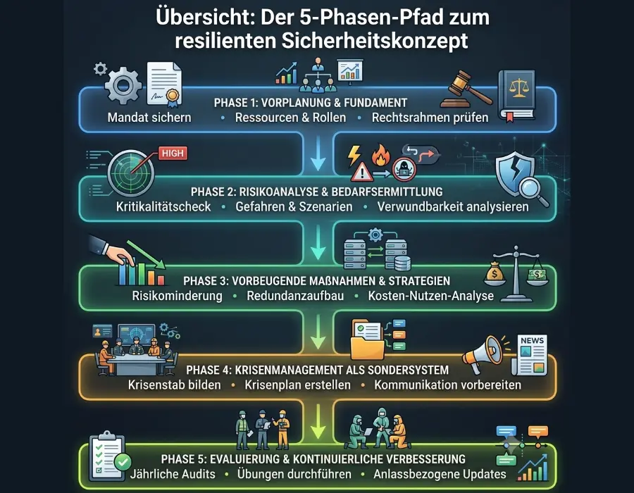In 5 Phasen zum resilienten Sicherheitskonzept